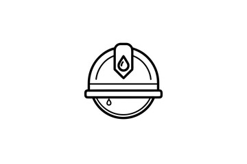 safety helmet with droplet construction safety protective gear icon