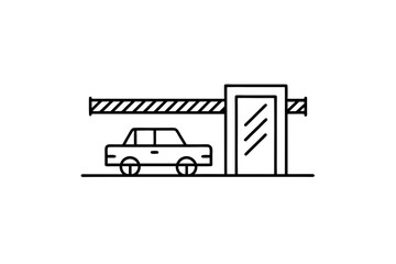 border checkpoint gate with security and immigration control symbol