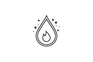 flame inside droplet signifying fire hazard or energy source