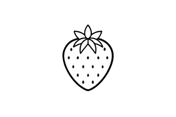 strawberry line icon fresh fruit sweet healthy natural food symbol