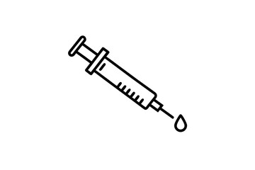 syringe line icon medical injection healthcare vaccination treatment tool