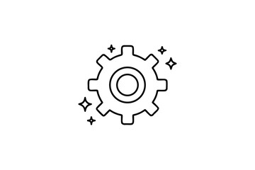 single gear line icon mechanical settings tool adjustment technology