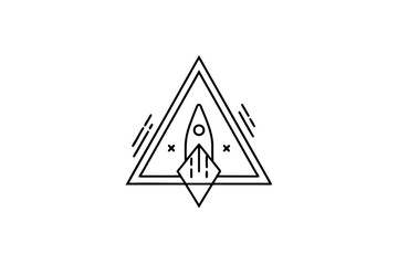upward pointing arrow embedded in a graphic design icon