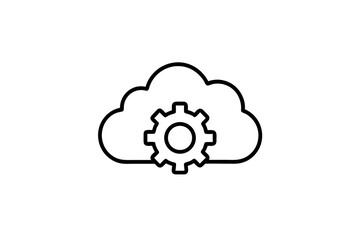 cloud storage with setting gear for data management symbol