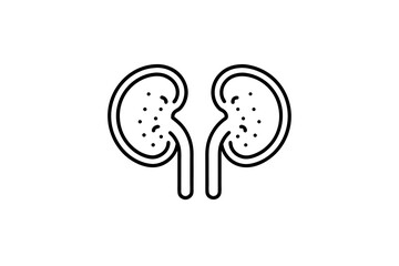 kidney pair with minimal medical symbol for health awareness