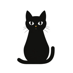 Elegant black cat illustration for Halloween themed designs and decorations