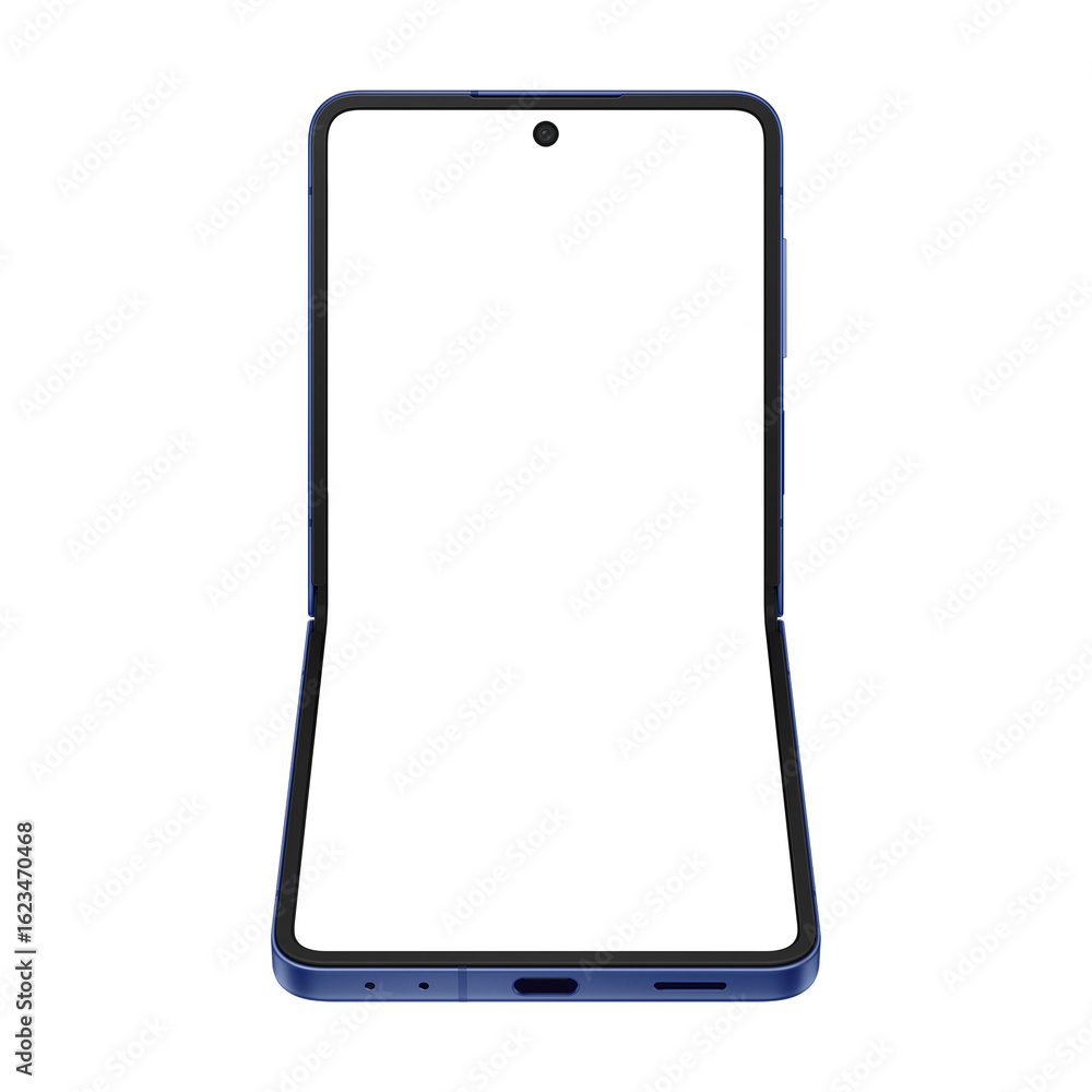 Wall mural similar to android device blue shadow smartphone mockup template without background and with white s