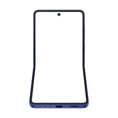 Similar to android device blue shadow smartphone mockup template without background and with white screen 