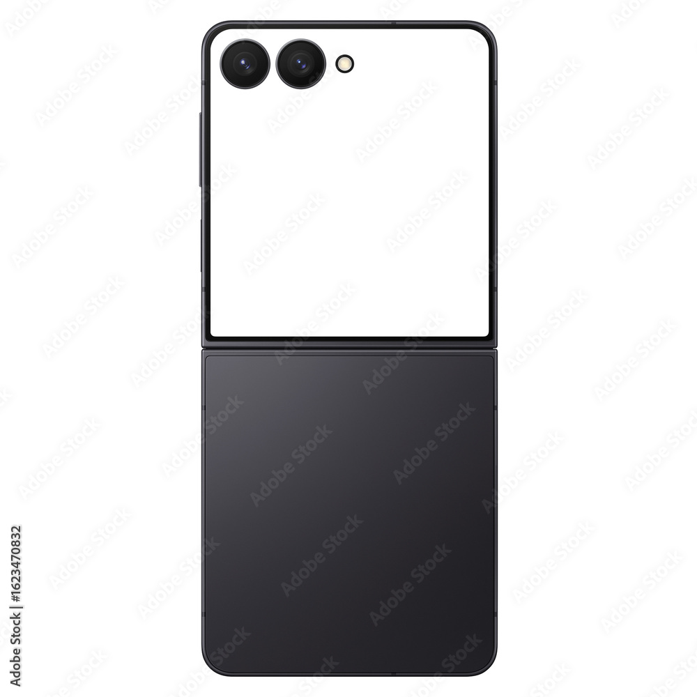 Wall mural similar to android device jetblack smartphone mockup template without background and with white scre