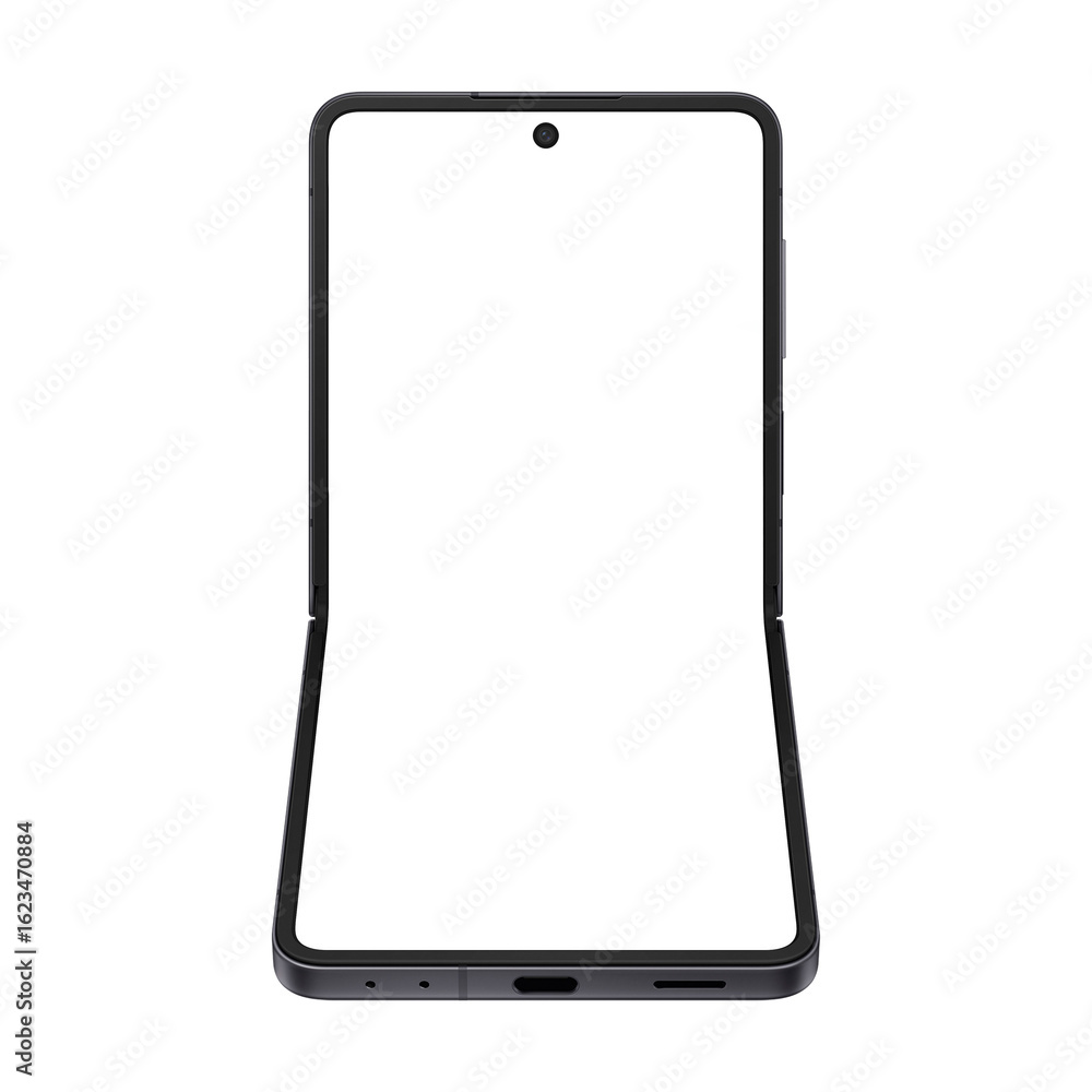 Wall mural similar to android device jetblack smartphone mockup template without background and with white scre