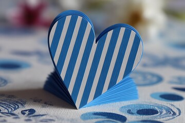 aquatic-hued affectionate message with linear pattern  
