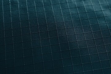 Macro Abstraction of Dark Teal Ripstop Fabric with Light Sheen and No Folds