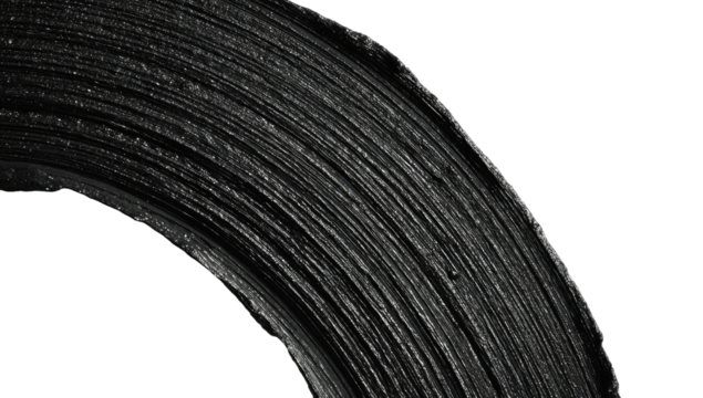 Abstract black paint swirling in a ring