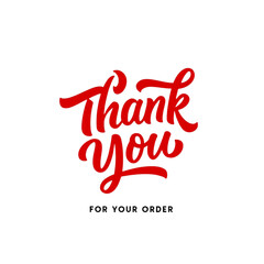 Elegant red thank you for your order calligraphy