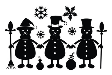 Vector illustration of a girl wearing a hat in winter holiday style