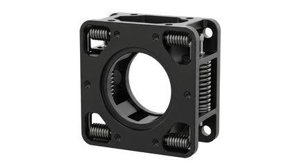 Fototapeta premium Square Shock Absorbing Mount with Coil Springs and Central Opening 