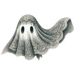 image.png, Süßes freigestelltes Geistmotiv mit Spitzen-Brautkleid