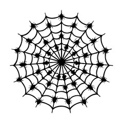 Creative spiders background. Silhouette Vector illustration.