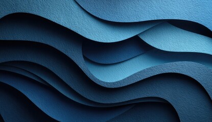 Abstract layered wavy blue background