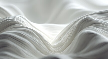 Abstract white wavy folds