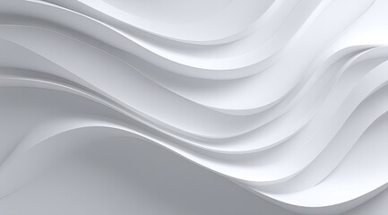 Abstract white wavy forms.  Smooth, flowing curves create a dynamic, minimalist design