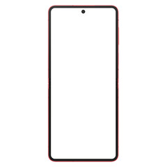 Coralred flip smartphone similar to android device without screen and background. Only frames. Template for mockup or advertisment