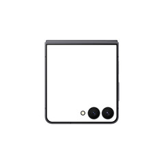 Jetblack flip smartphone similar to android device without screen and background. Only frames. Template for mockup or advertisment