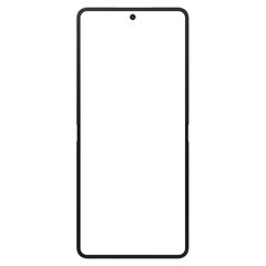 Mint flip smartphone similar to android device without screen and background. Only frames. Template for mockup or advertisment