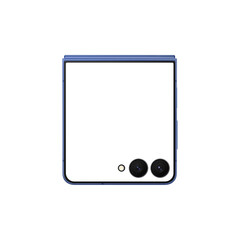 Blue shadow flip smartphone similar to android device without screen and background. Only frames. Template for mockup or advertisment