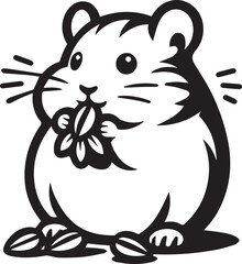 Cute hamster enjoying sunflower seeds in bowl creates a heartwarming and playful design element