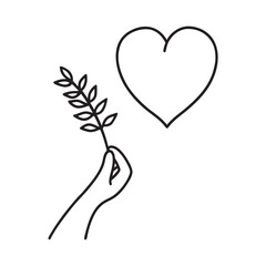 Emotional Flower Hand Silhouette Design