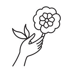 Marigold In Hand Silhouette Artwork