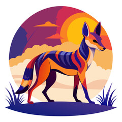 red fox vector illustration
