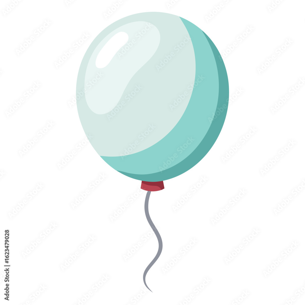 Poster clean white balloon with string vector graphic