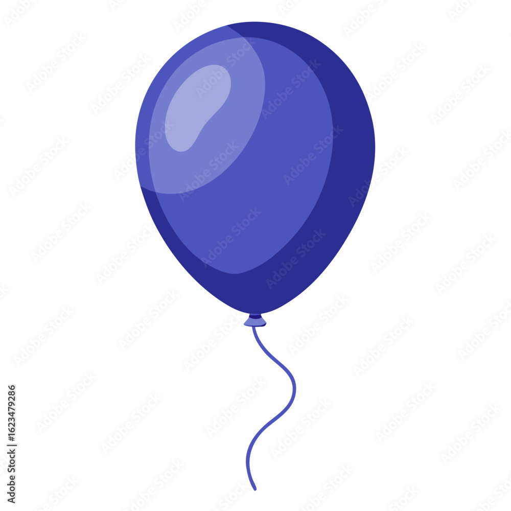 Poster single indigo balloon with string floating gracefully