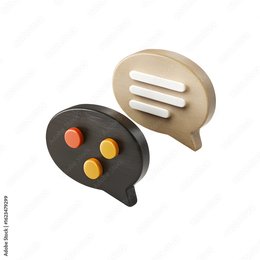 Poster speech bubbles with message icons isolated on a transparent background