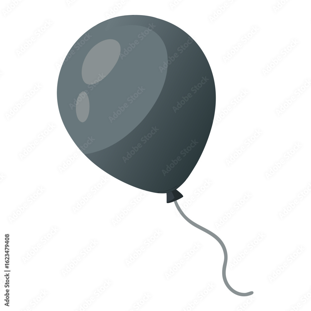 Poster Single charcoal balloon with string vector design