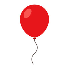 Vibrant red balloon floating gracefully in a clean vector design © Anika