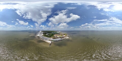 Aerial View of Historic Coastal Fort Gaines on Dauphin Island, Alabama