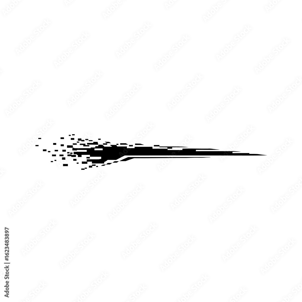 Aufkleber abstract black pixelated stripe design element on a plain white background
