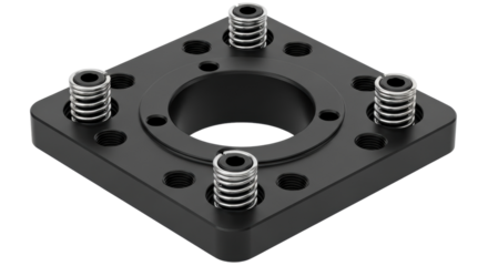 Black Square Mounting Plate with Springs and Centre Hole

