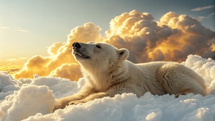polar bear on ice