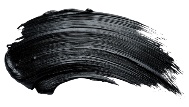 Dark, smudged stroke of cosmetic product