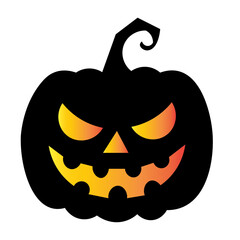 Halloween pumpkin with happy expression. Vector cartoon character