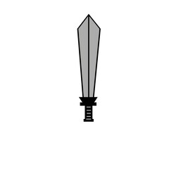 Minimalist Sword Icon in Flat Design on Transparent Background | Minimalist Sword Icon in Flat Design on Transparent Background