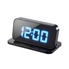 Digital Alarm Clock 3D Icon with glossy minimal emoji style, isolated PNG object on transparent background
