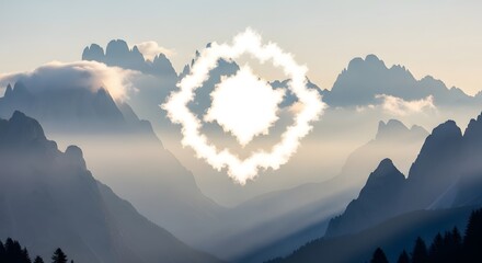 Misty mountain range landscape with clouds and fog nature scenic view travel destination tranquil scene generated with ai