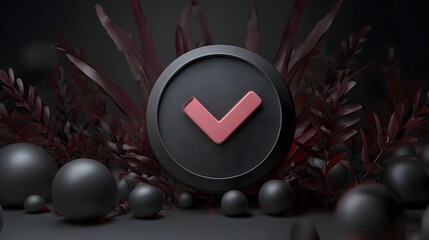 Download button icon red arrow symbol design graphic element render background