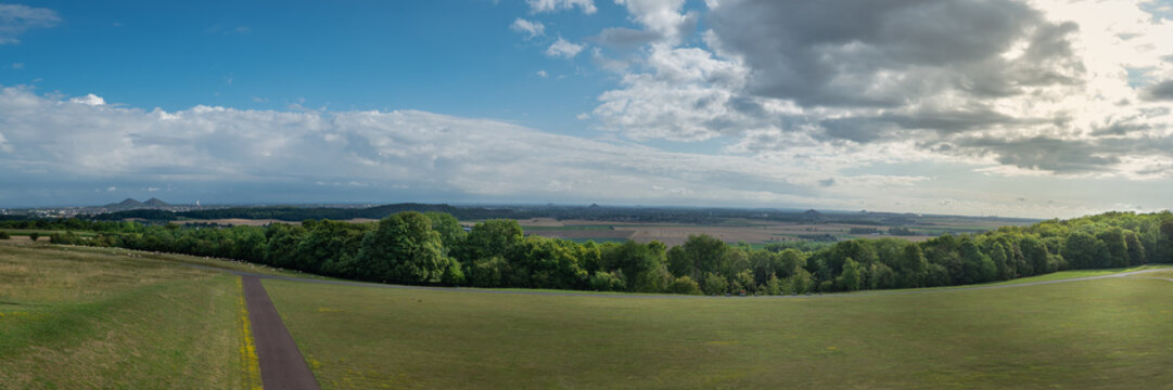 Panorama of Artois with the slag heaps. View of the Vimy Memorial.