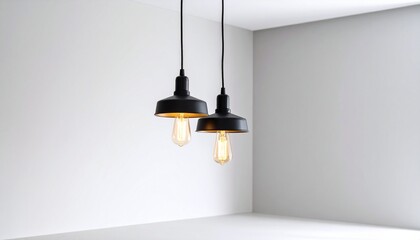 Modern Black Pendant Lights Minimalist Interior Design.